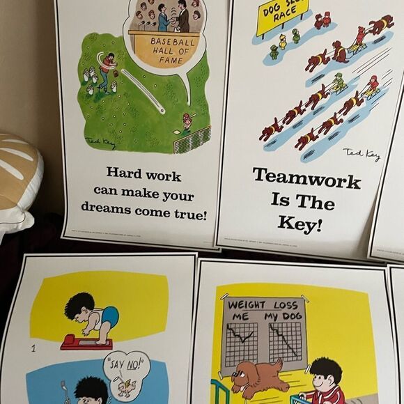 Positive Attitude 1980’s Posters Work Hard Goals Do Good set of 6!! - Picture 11 of 14